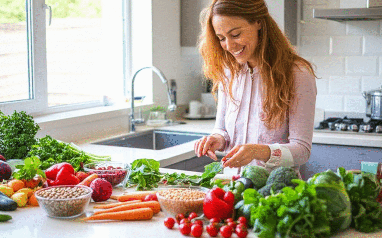 Cozinhando Refeições Veganas Saudáveis Mulher preparando uma refeição vegana saudável com ingredientes frescos.