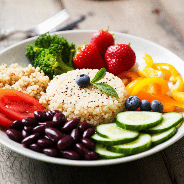 Dieta Vegana Rica em Nutrientes Prato colorido com diversas opções veganas